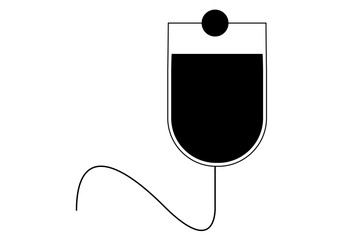 Icono negro de bolsa de suero, sangre o medicamentos.