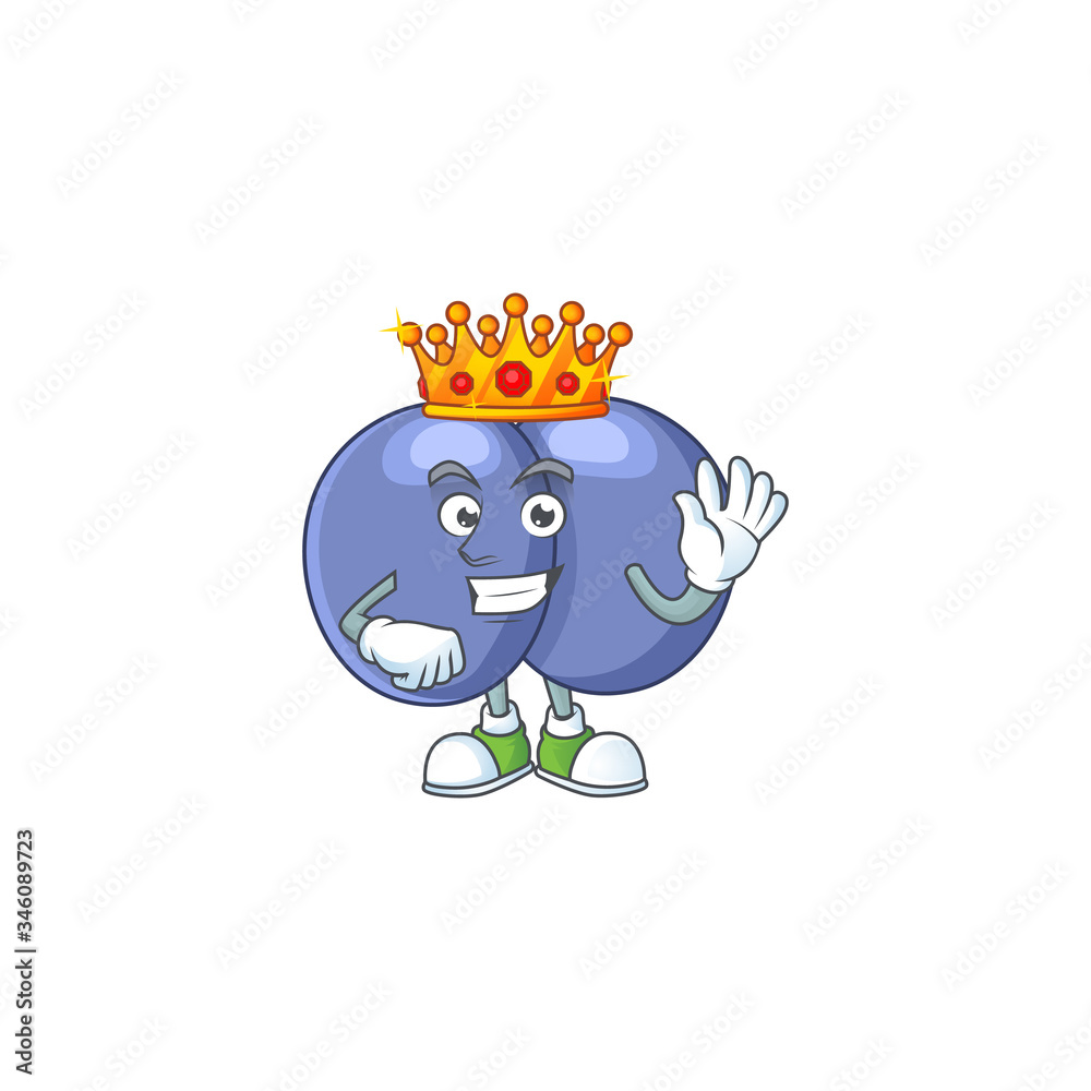 Poster The Charismatic King of streptococcus pneumoniae cartoon character design wearing gold crown