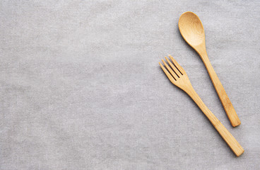 Wooden spoon and fork