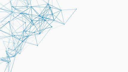 Vector connecting lines and dots on white background. Network connection structure. Banner template for your design.