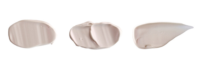 Texture and Stroke of Foundation Cream on a White Background