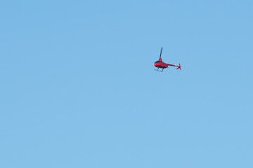 helicopter flying in the sky of San Diego (USA)