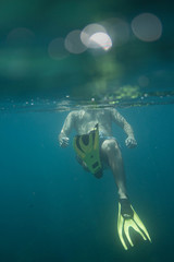 Diving in clear water