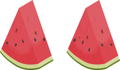 Vector illustration of triangle cutted watermelon.