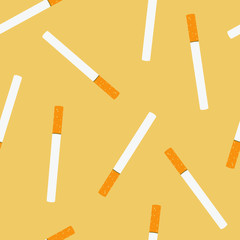 Seamless pattern of a Cigarettes. Can be used as an illustration for World No Tobacco Day.