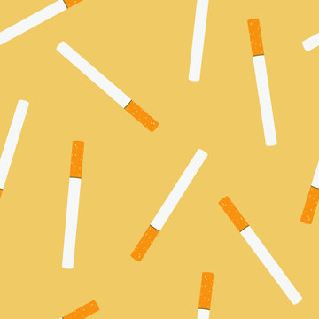 Seamless pattern of a Cigarettes. Can be used as an illustration for World No Tobacco Day.
