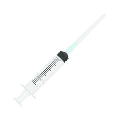 Naklejka premium Medical syringe isolated on white background. Simple, vector illustration.