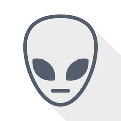 Alien face flat design vector icon