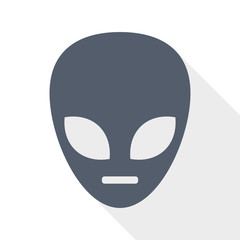 Alien face flat design vector icon