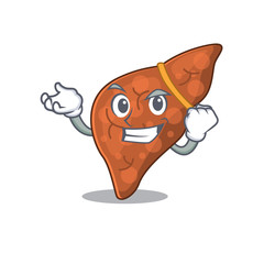 A dazzling human fibrosis liver mascot design concept with happy face