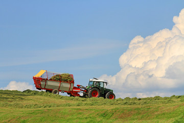 Allgäu - Traktor - Wiese - Mähen - Agrar
