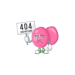 Sad face of streptococcus pyogenes cartoon character raised up 404 boards