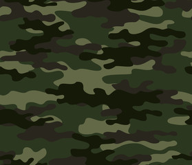  Green military camouflage seamless pattern brown spots