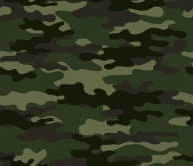 Fotobehang Camouflage Groene militaire camouflage naadloze patroon bruine vlekken