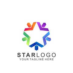 Obraz premium Colorful Star Logo Design