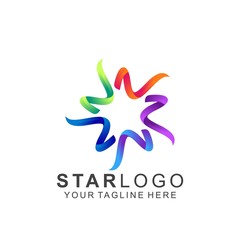 Colorful Star Logo Design