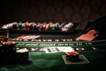 Casino Black Jack table