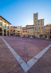 Obraz premium Arezzo (Italy) - The Etruscan and Renaissance city of Tuscany region. Here the historical center.