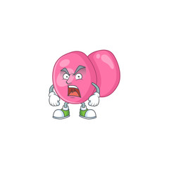 Streptococcus pyogenes cartoon character design with mad face