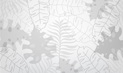 Graphic plant palm leaf tropic. Print black and white background style, exotic floral jungle. Trendy seamless pattern.