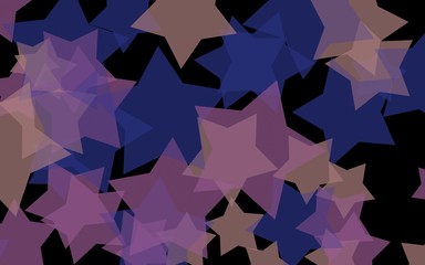 Gray translucent stars on a dark background. Orange tones. 3D illustration