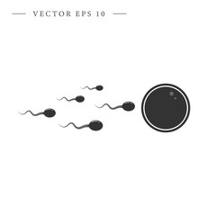 Sperm, egg vector icon. Fertilization symbol. Isolated vector illustration.