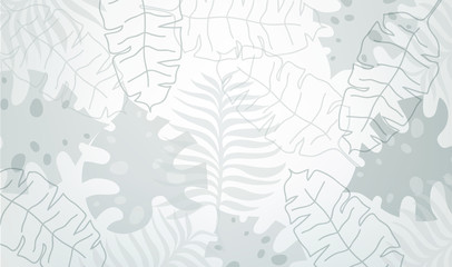 Graphic plant palm leaf tropic. Print black and white background style, exotic floral jungle. Trendy seamless vector pattern.