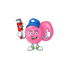 Mascot design concept of streptococcus pyogenes work as smart Plumber