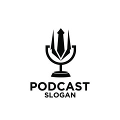 podcast tie gentlemen job business logo icon design vector