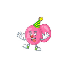 Amusing Clown streptococcus pyogenes cartoon character mascot style