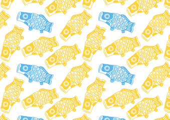 鯉のぼりの模様_黄色と水色