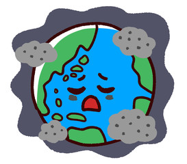 環境汚染と地球　表情