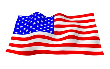 Obraz premium Waving flag of the United States of America. Stars and Stripes. State symbol of the USA. 3D illustration