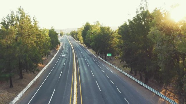 Empty highway lanes during the coronavirus pandemic lockdown, Mexico. 4k	