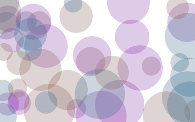 Multicolored translucent circles on a white background. Pink tones. 3D illustration