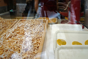 Display of The making of Italian pasta