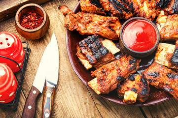 Delicious fried ribs