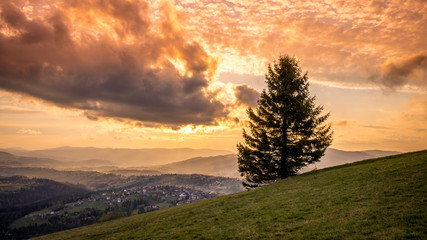 Beskid Śląski, widok z Ochodzitej w Koniakowie © Franciszek