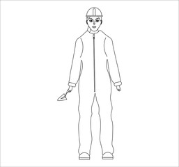 bricklayer woman. illustration for web and mobile design.