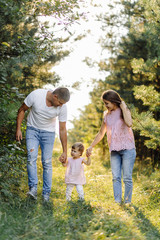 Happy family outdoors spending time together