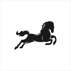 Fototapeta na wymiar Horse logo emblem template mascot symbol. Vector Vintage Design Element.