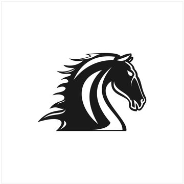 Horse logo emblem template mascot symbol. Vector Vintage Design Element.