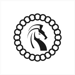 Horse logo emblem template mascot symbol. Vector Vintage Design Element.