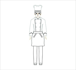 cook woman. illustration for web and mobile design.