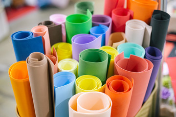 Set of colored rolls from foamiran