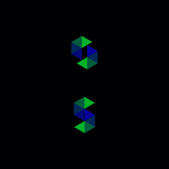 initial S letter logo geometric design