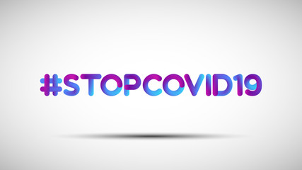 Hashtag Stop Covid-19 blended lettering