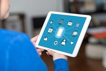 Mobile apps concept on a tablet