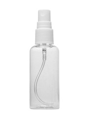 transparent bottle with a spray for antiseptic against coronovirus covid19 to protect hands and surfaces from infection with the virus