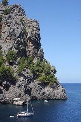 sea and cliff coast line Mallorca